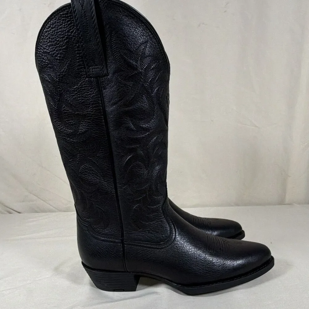 Ariat Mens Western Cowboy Heritage Boots Black Leather US 11.5D MPN 10002218 NIB